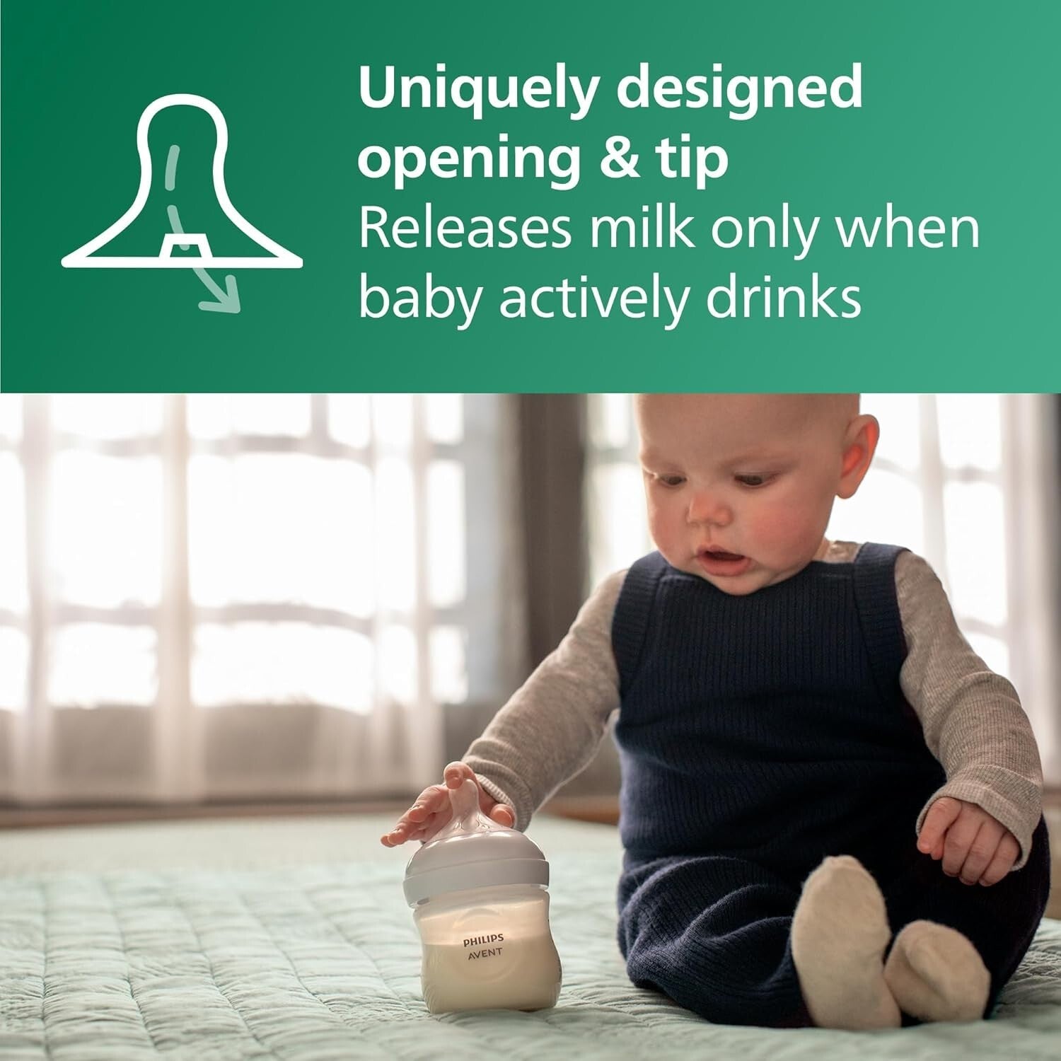 Philips Premium Glass Baby Bottles Gift Set with Natural Flow Nipples & Sleeves