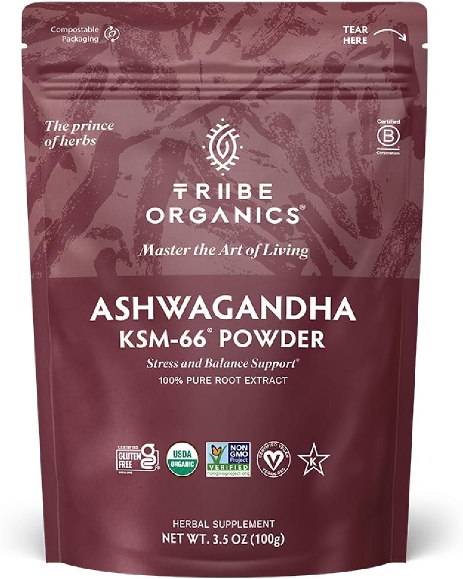 Organic Mood Support & Energy Boost - KSM-66 Ashwagandha Extract Powder 100g