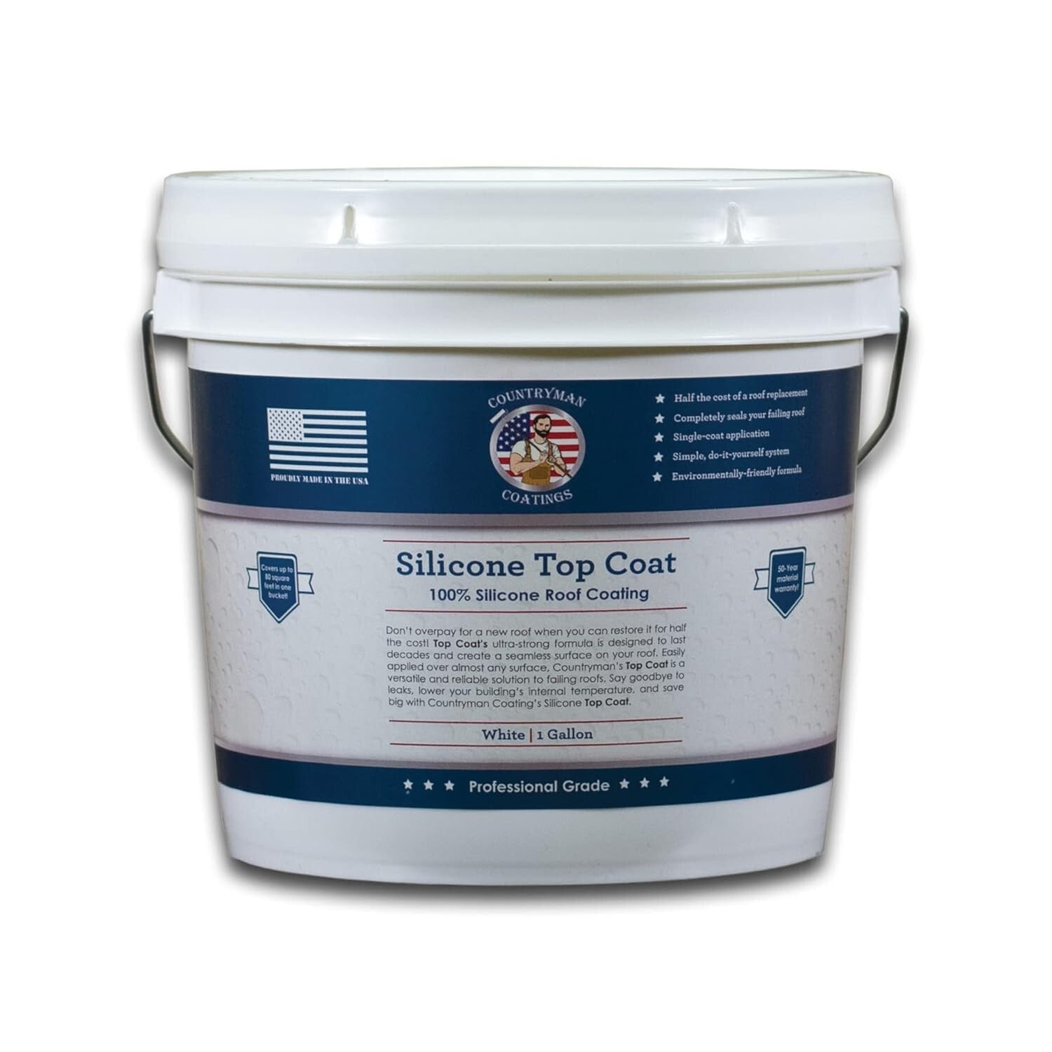 Compact 100% Silicone Roof Coating - Easy Application, High UV Reflectivity