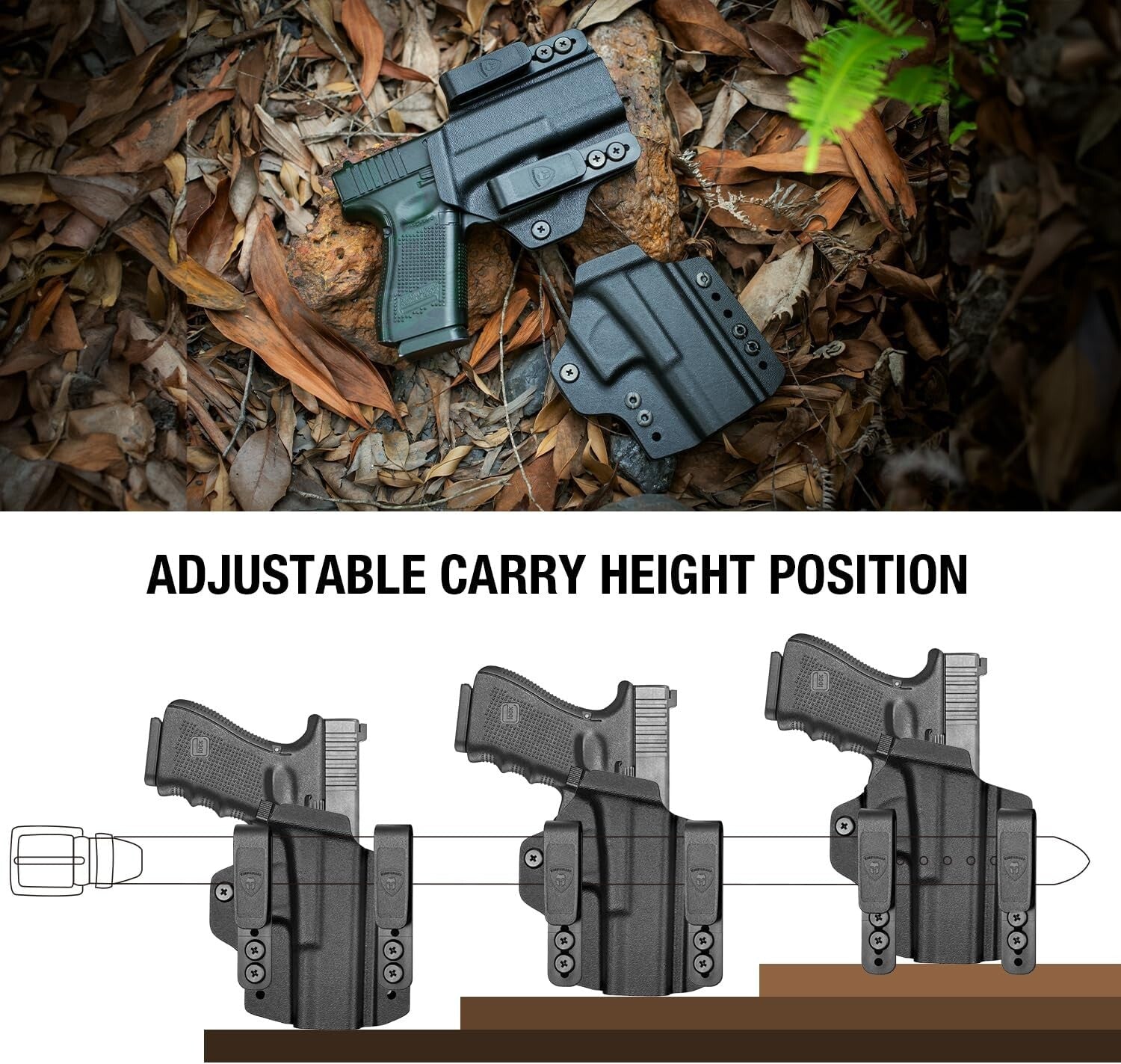 Optics Ready Convertible Holster for Glock & Taurus - Lightweight Kydex Design