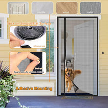 Load image into Gallery viewer, Reversible 39x80 Inch Fiberglass Magnetic Screen Door - Keep Bugs Out, Black