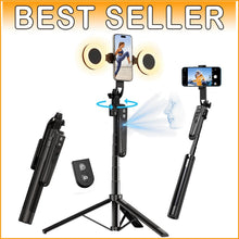 Load image into Gallery viewer, Extendable 360° Face Tracking Tripod with Light for Vlog &amp; Live Streaming