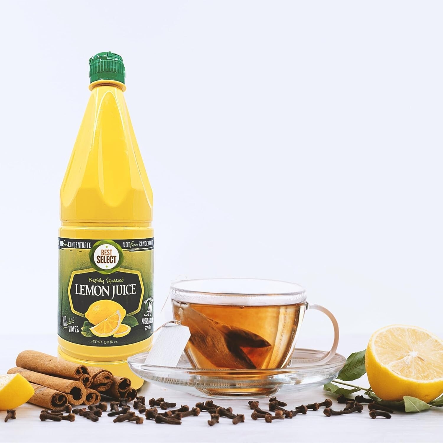 Versatile 33.8 Oz Bottles of 100% Lemon Juice - Ideal for Cooking & Beverages