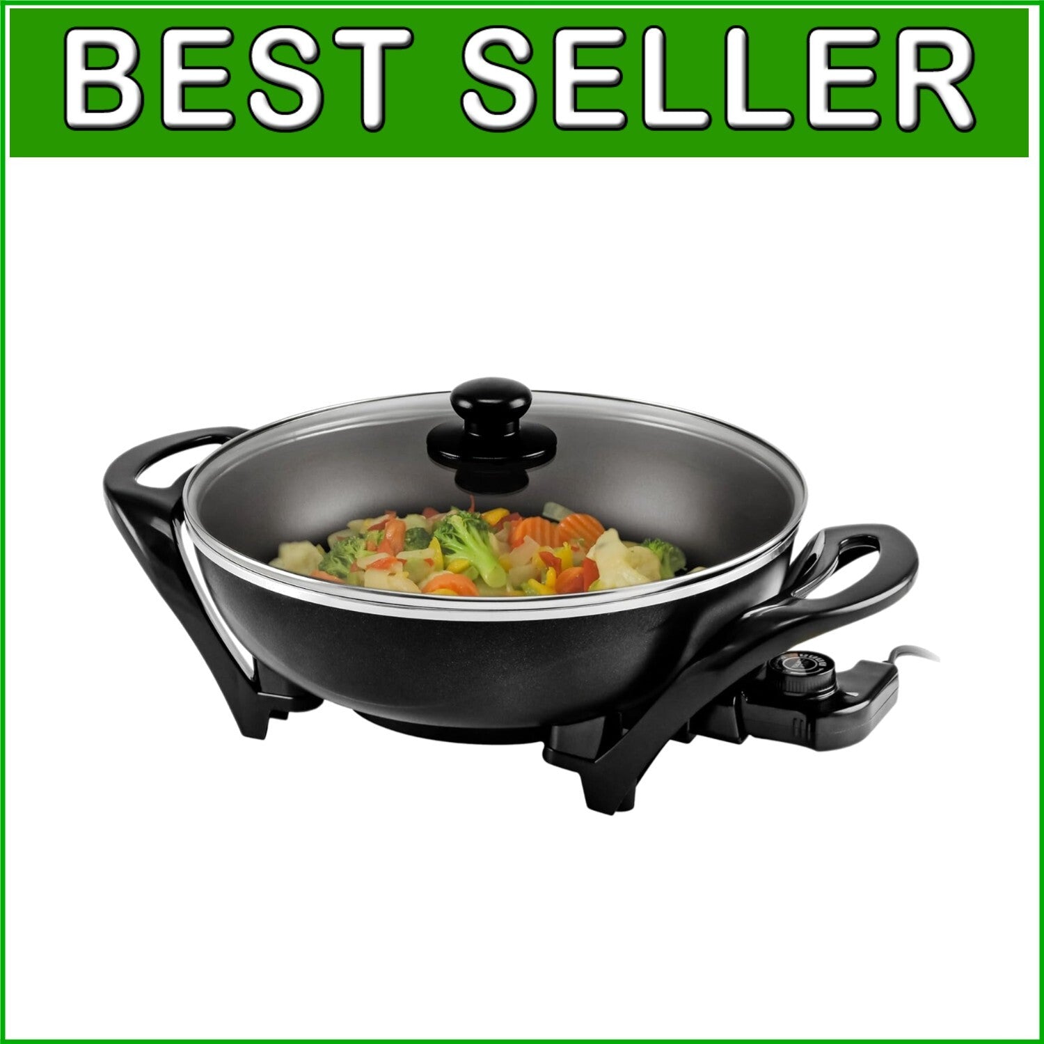 1400W Electric Skillet: Adjustable Temp & Nonstick, Perfect for Family Meals