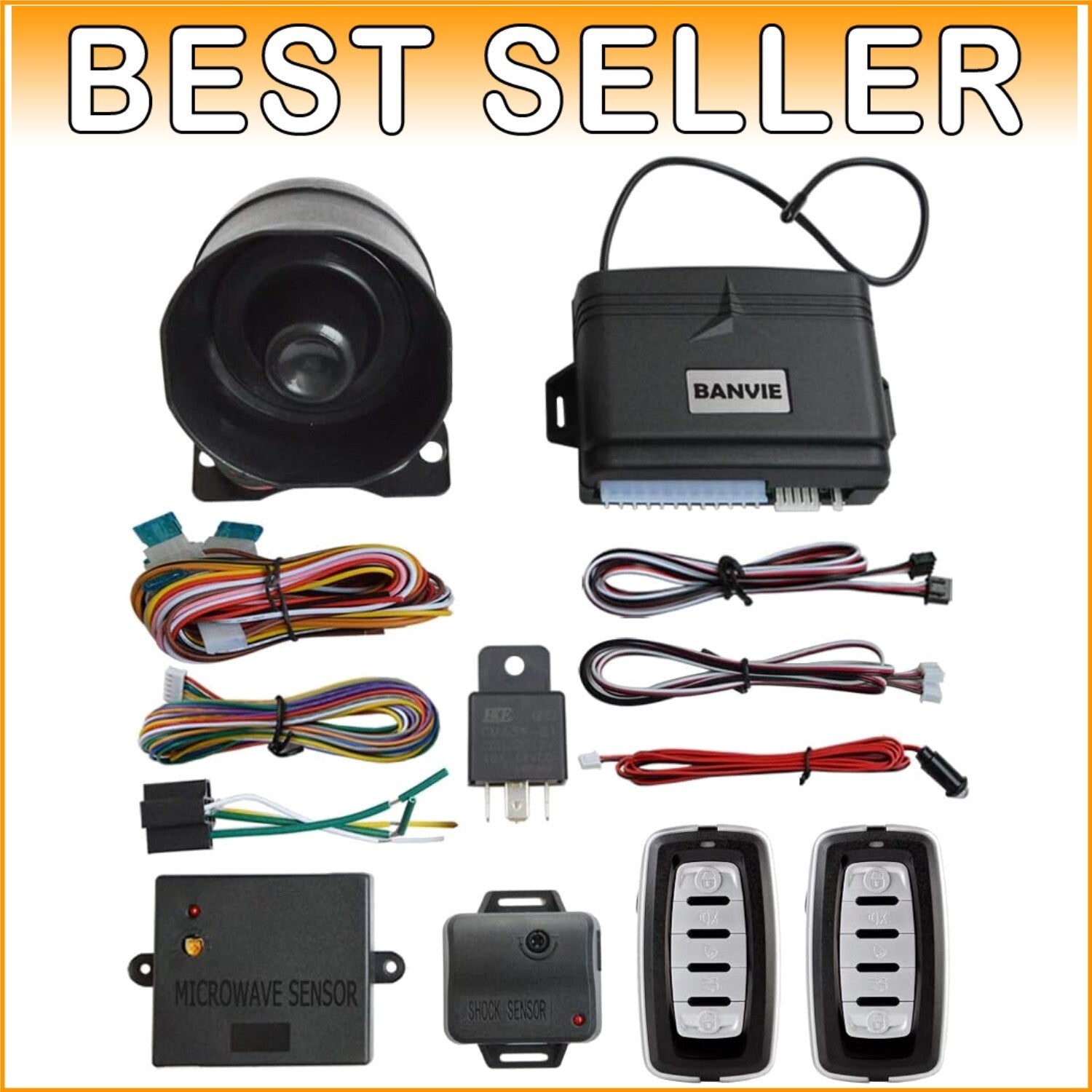 Advanced Car Alarm with Shock Sensor, Microwave Detection & Remote Control