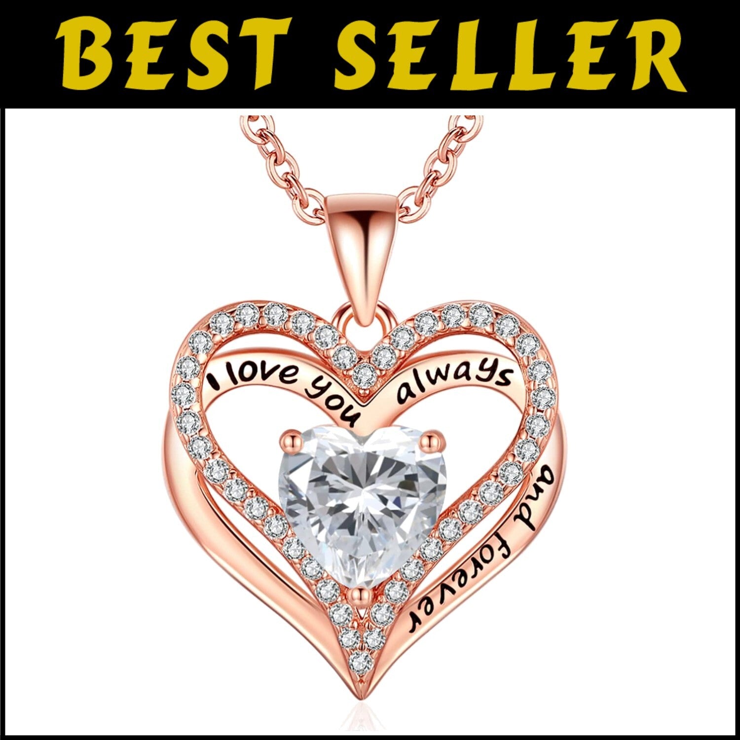 Charming Heart-Shaped Pendant Necklace for Women - S925 Rose Gold Jewelry