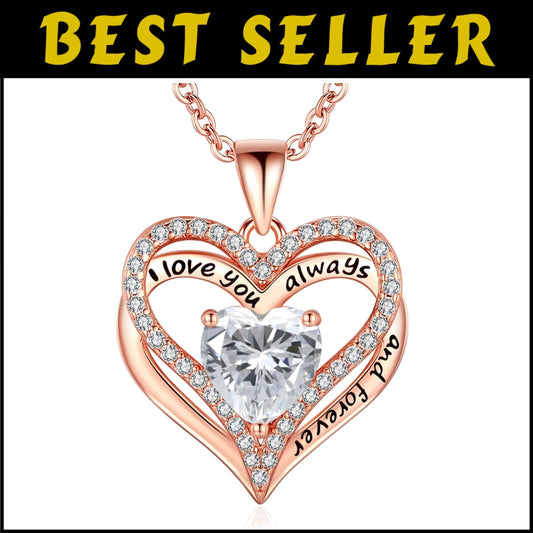 Charming Heart-Shaped Pendant Necklace for Women - S925 Rose Gold Jewelry