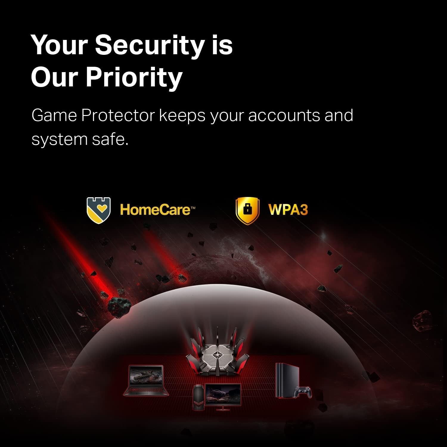 WiFi 6 Tri-Band Gaming Router AX10000 - Ultra-Fast 10 Gbps Speed for Homes