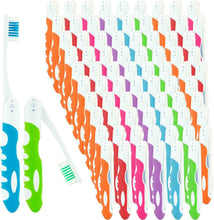 Load image into Gallery viewer, Multi-Color Folding Travel Toothbrush Kit - 100 Medium Soft Bristles for Comfort