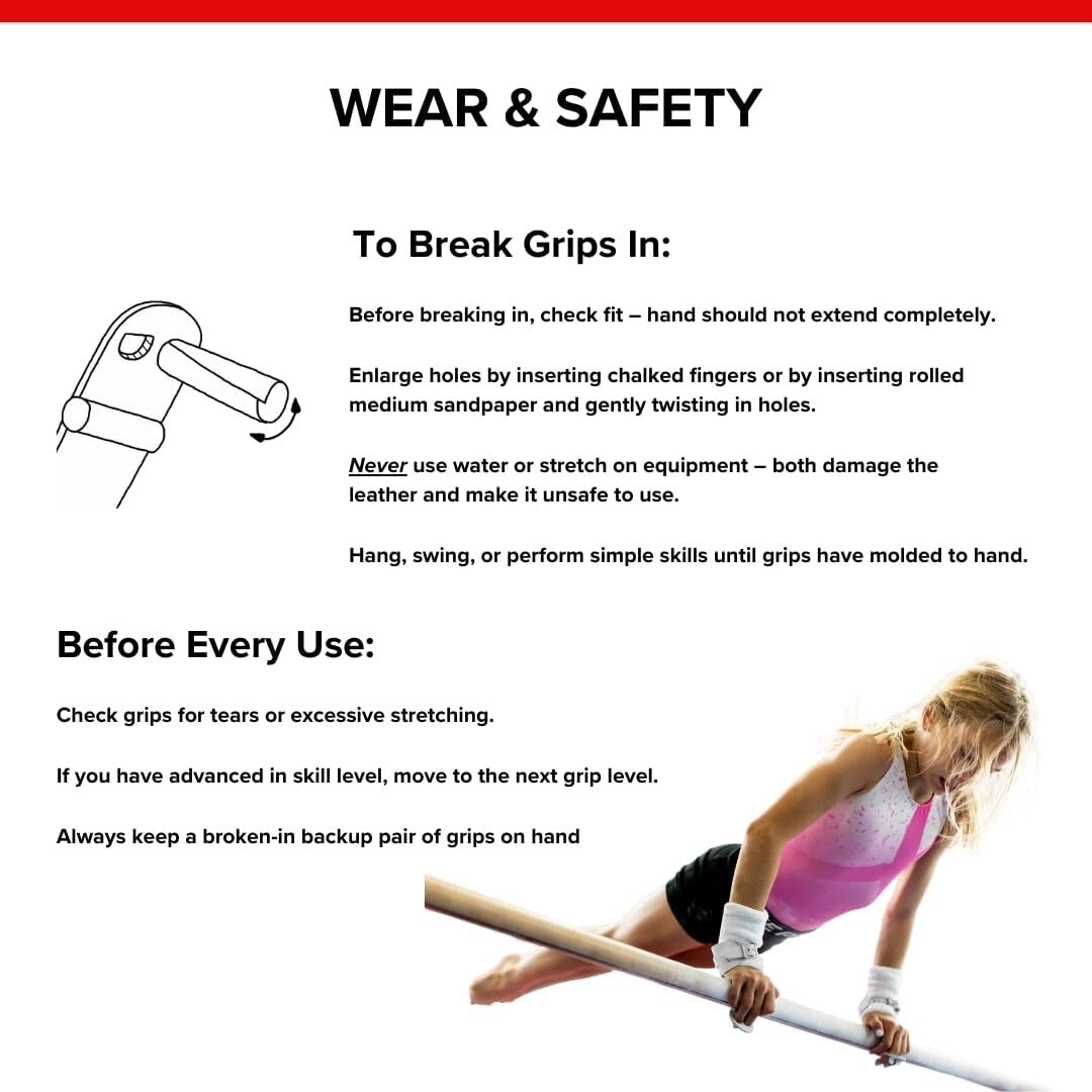 Innovative Uneven Bar Grips for Women - Trusted by Professionals, Size XL