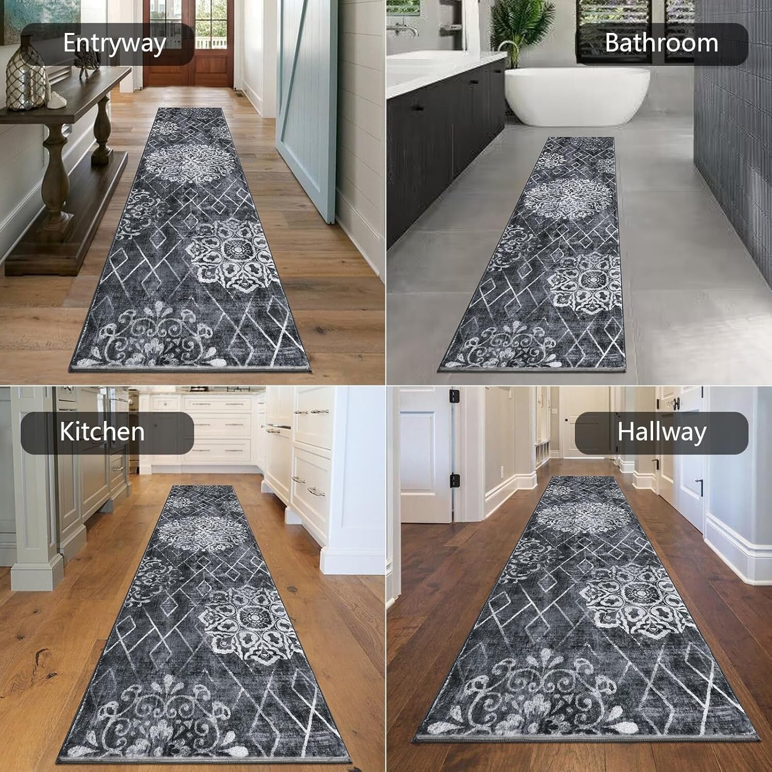 High Pile Boho Runner Rug 2' x 8' - Soft, Durable, Easy Care for Modern Homes