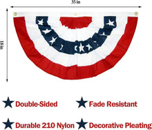 Load image into Gallery viewer, Vivid 20PCS Patriotic Fan Flag Bunting - 3'x1.5' Ideal for Outdoor Celebrations