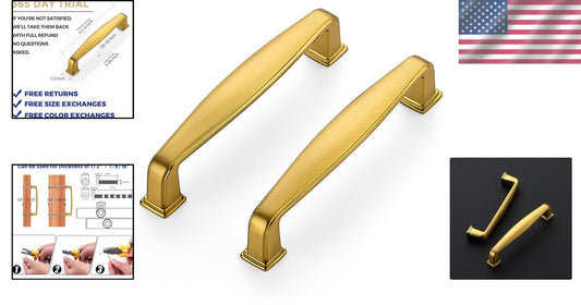 20 Brushed Brass Cabinet Handles - 3-3/4 Inch Pulls for Elegant Kitchen Upgrades