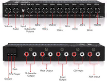 Load image into Gallery viewer, Adjustable 9-Band Car Equalizer with CD/AUX Input &amp; White Light Illumination