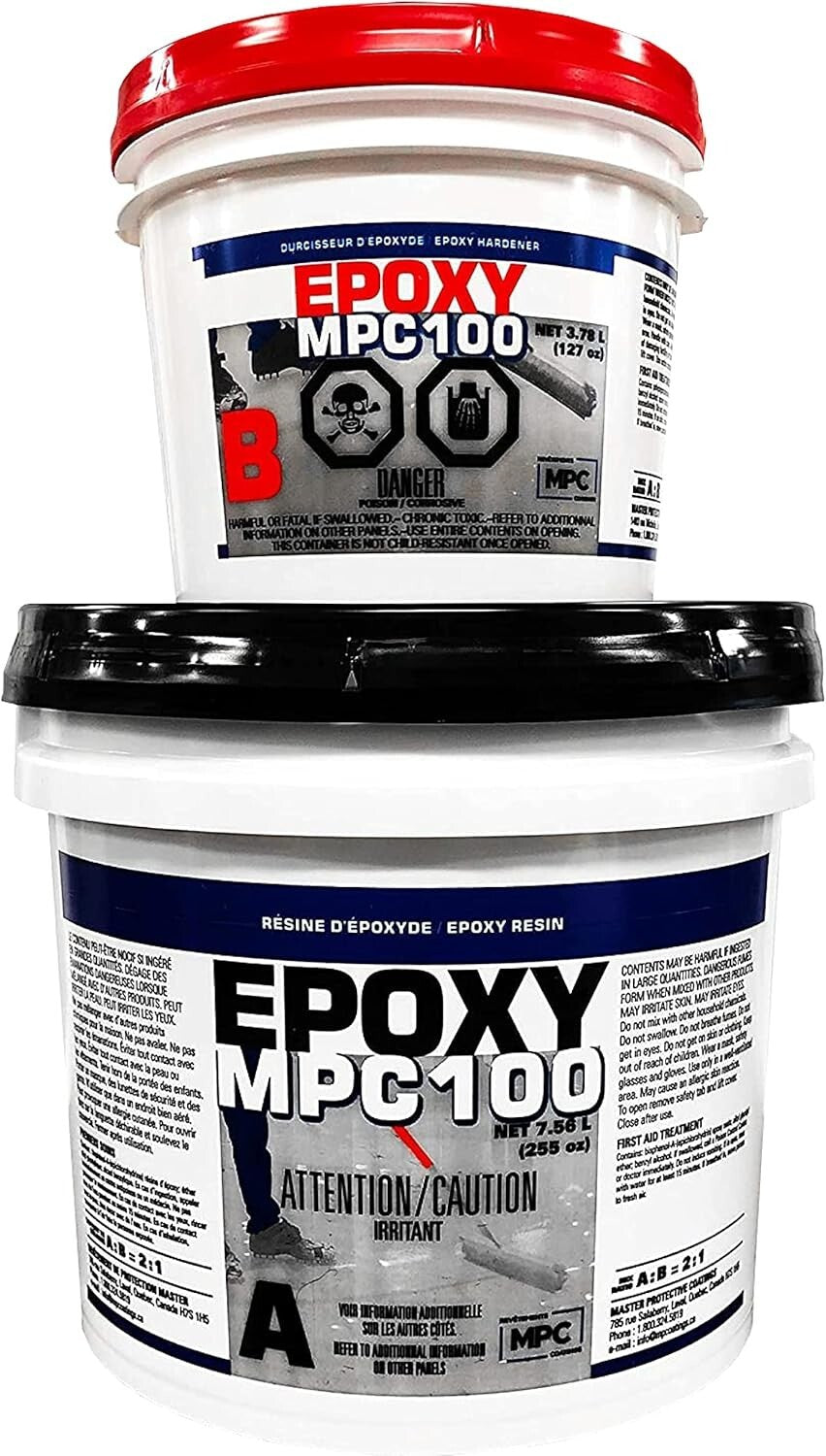 100% Solids Industrial-Grade Epoxy Floor Coating - Water Resistant 3 Gallons Kit