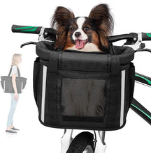 Load image into Gallery viewer, Deluxe Foldable Pet Bike Basket - Quick-Release Carrier for Small Cats &amp; Dogs