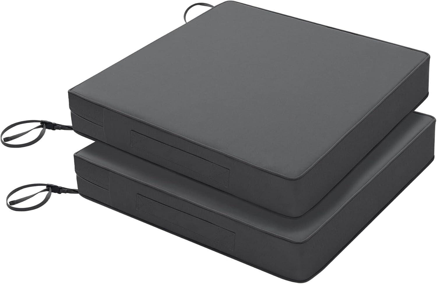 Luxurious 24-Inch Square Cushions for Patio Chairs 4-Inch Thick - Set of 2 Gray