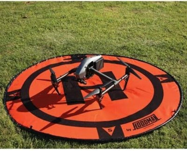 5' Orange Collapsible Drone Pad for Heavy Duty Landings - Quick Setup & Storage