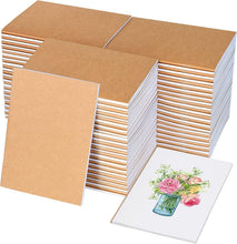 Load image into Gallery viewer, Portable 100 Count Mini Journals - 4.1" x 5.7" Kraft Notebooks for Creativity