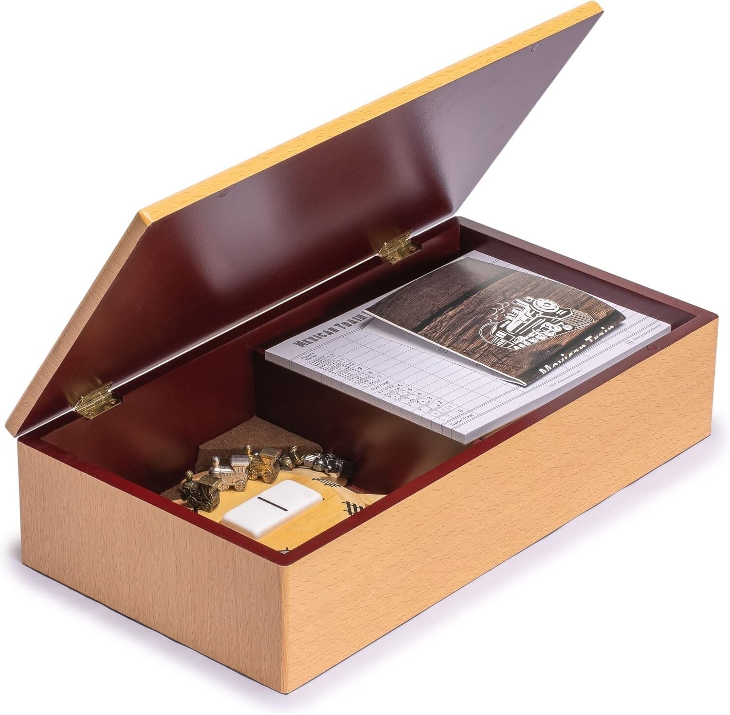 Deluxe Mexican Train Set - 91 Double 12 Dominoes with Stylish Storage Case