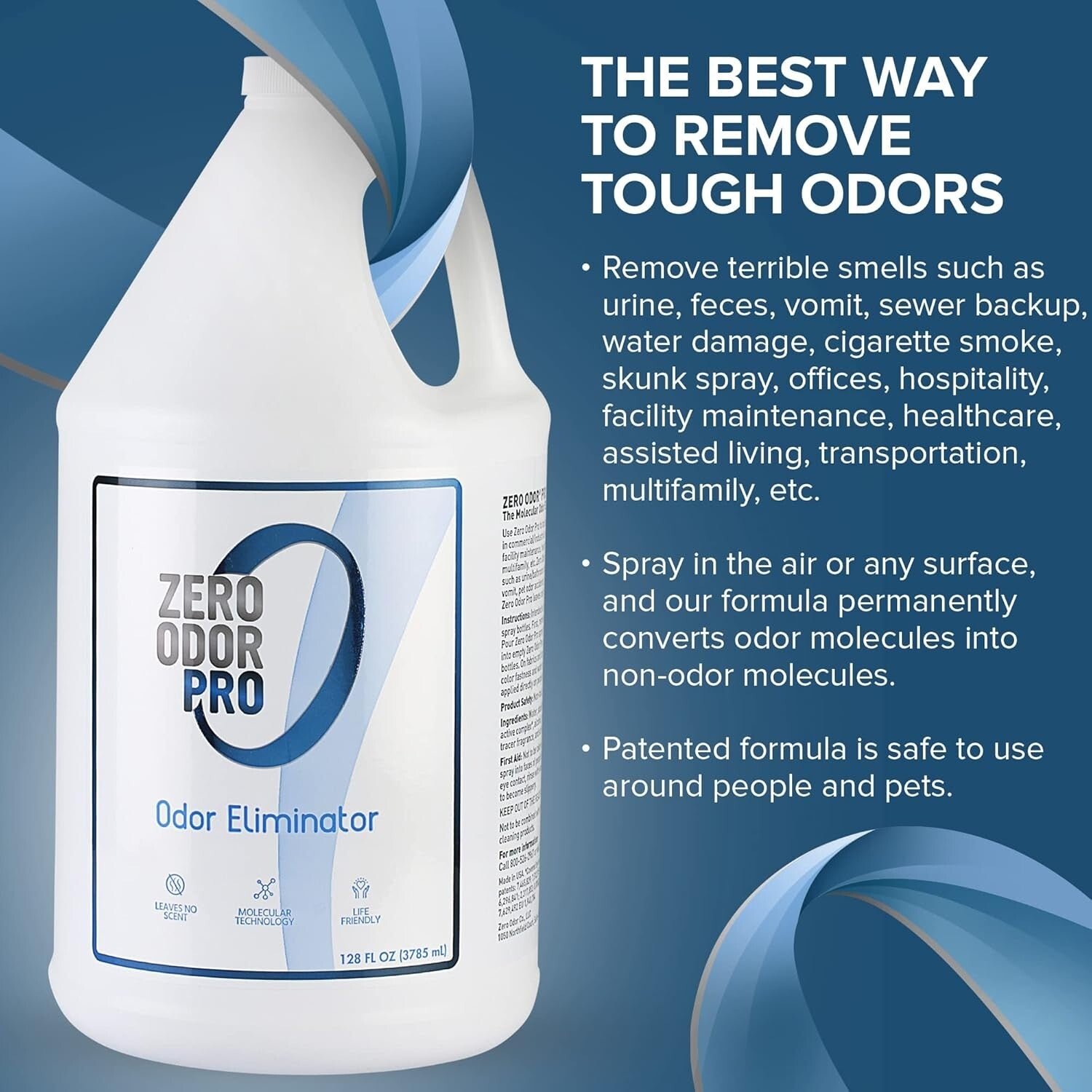 Powerful 128oz Odor Eliminator Spray - Effective Smoke & Pet Odor Remover