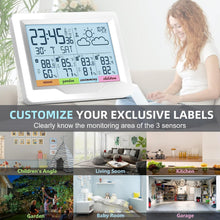 Load image into Gallery viewer, Stylish Wireless Weather Station &amp; Humidity Monitor with Dual Alarm Function