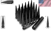 Load image into Gallery viewer, Professional Grade M12x1.25 Black Spike Lug Nuts - 25 Pack with Installation Key