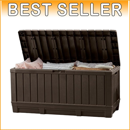 Durable Weather-Resistant Deck Box with 92-Gallon Capacity for Patio Accessories