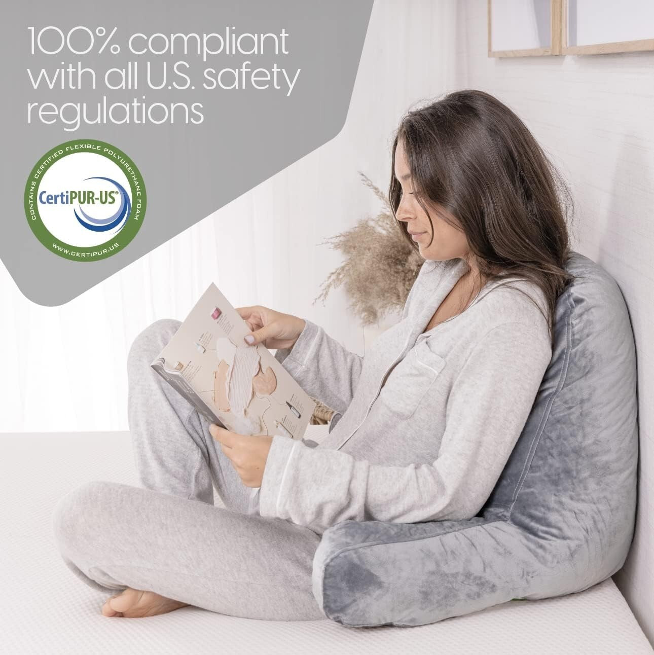 Adjustable Reading Pillow with Shredded Memory Foam - Soft Support for All Ages