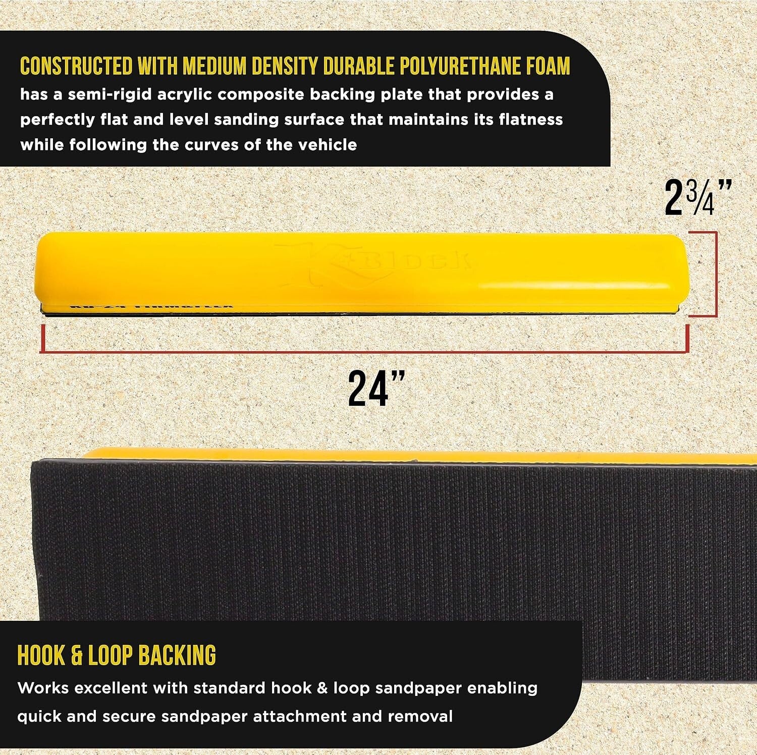 Pro 24" Longboard Sander with Dual Sandpaper Compatibility for Beating Limits