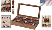 Load image into Gallery viewer, Luxury Watch Organizer Box with Large Glass Lid – 12 Slots for Elegance
