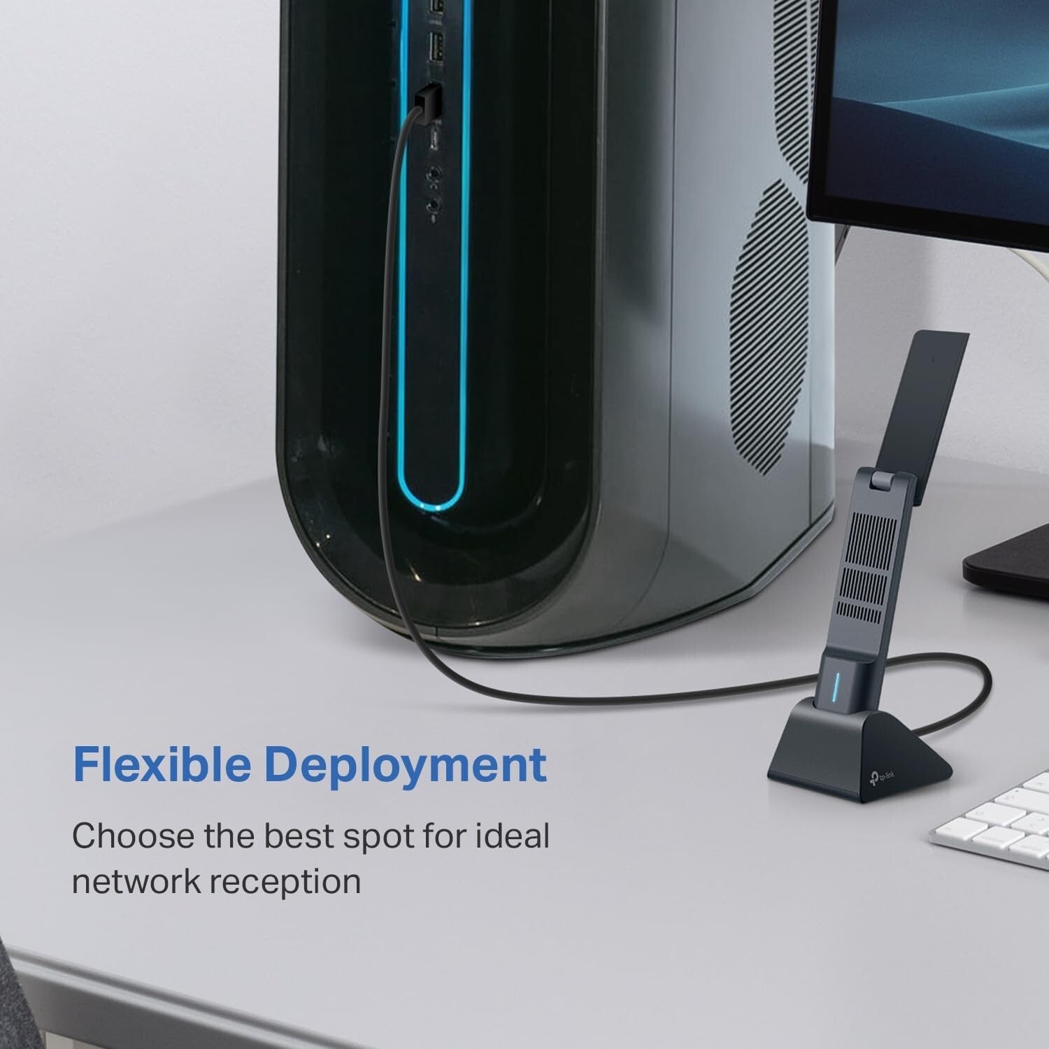 Compact WiFi 6E USB Adapter - Tri-Band, Ultra-Low Latency for Gamers & Streamers