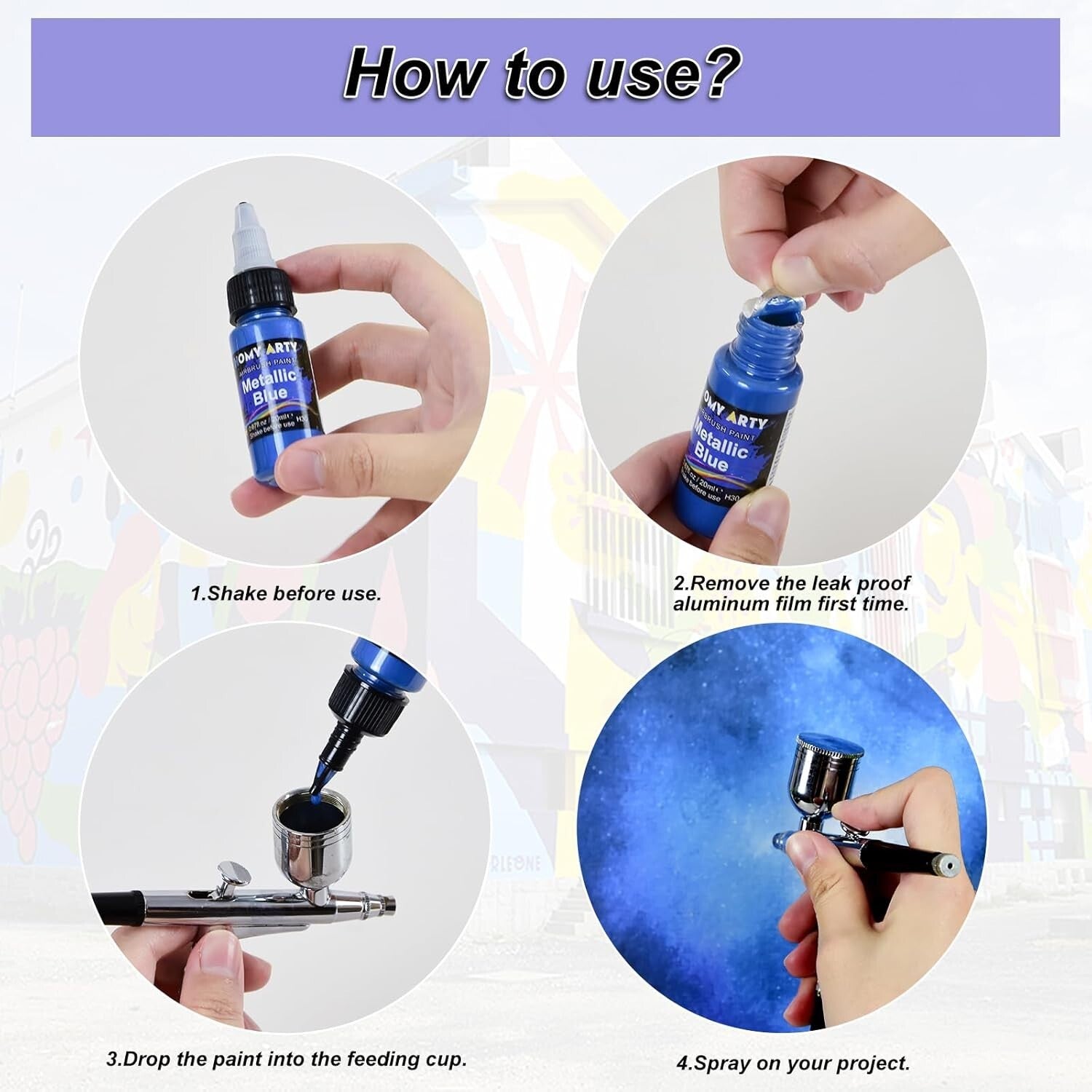 User-Friendly Airbrush Paints - 43 Colors, 5 Thinners & Great for All Surfaces