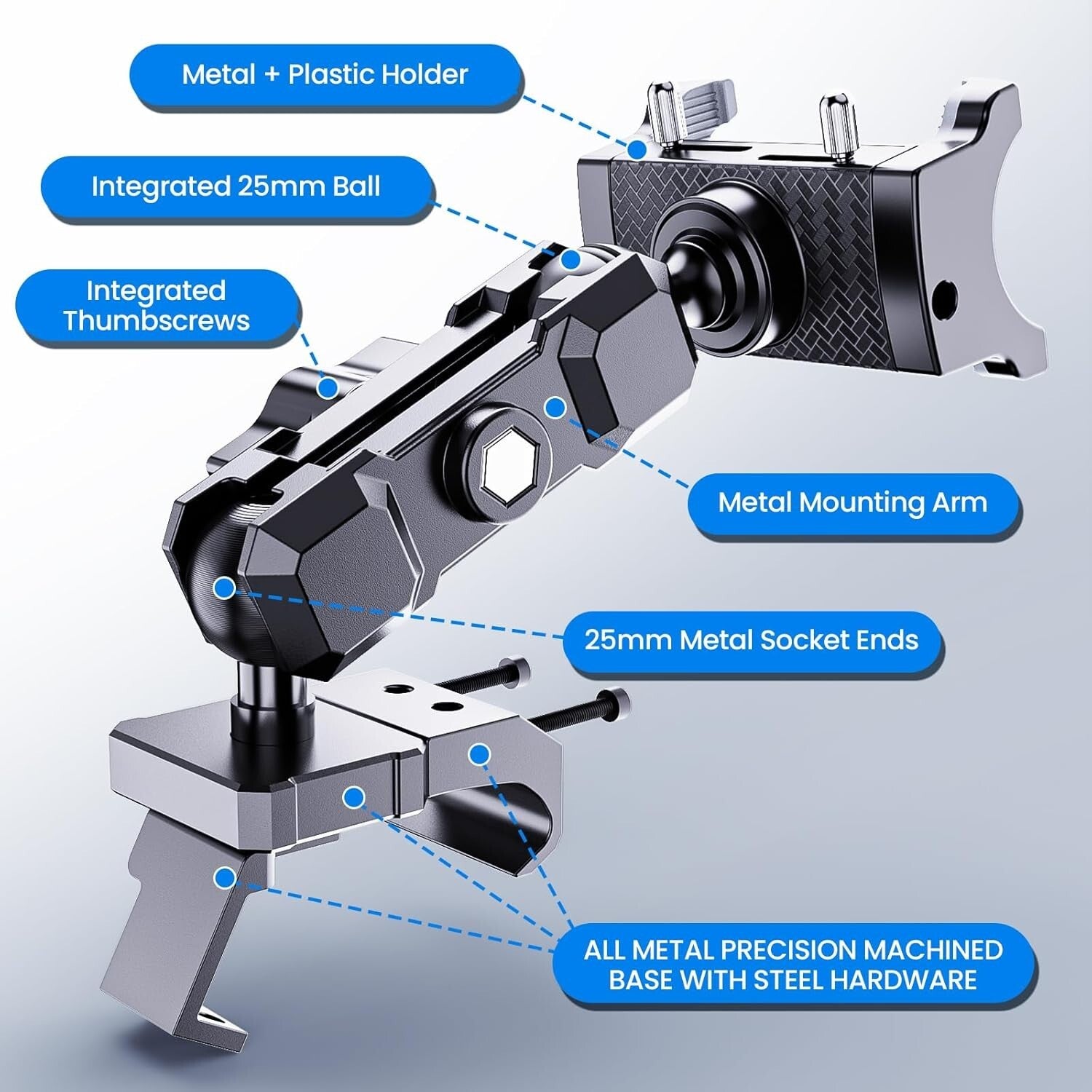 Secure 360° Phone Mount for Jeep Wrangler & Gladiator - Driver Side Convenience