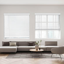 Load image into Gallery viewer, Versatile Cordless Faux Wood Blinds, 60" W x 64" H - Weather &amp; Privacy Control