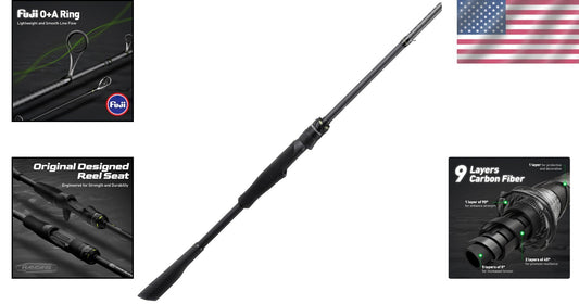 24T Carbon Fiber Bass Fishing Rod 6'6" - Fuji Guides for Exceptional Sensitivity