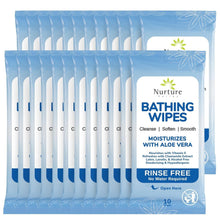 Load image into Gallery viewer, 192 Rinse Free Bathing Wipes with Aloe - Disposable Cleansing for Sensitive Skin