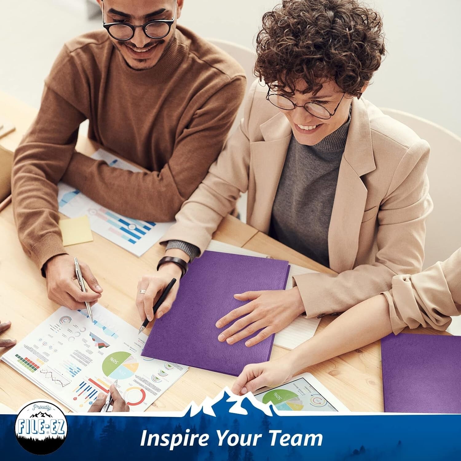 125-Pack Purple Textured Two-Pocket Folders for School and Office Organization