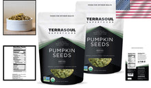 Load image into Gallery viewer, 4 Lbs USDA Certified Organic Pumpkin Seeds - Healthy, Vegan Snack Choice