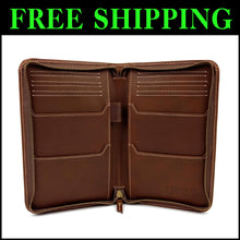 Load image into Gallery viewer, Elegant Black Split Grain Leather Travel Wallet &amp; Passport Holder for Travelers