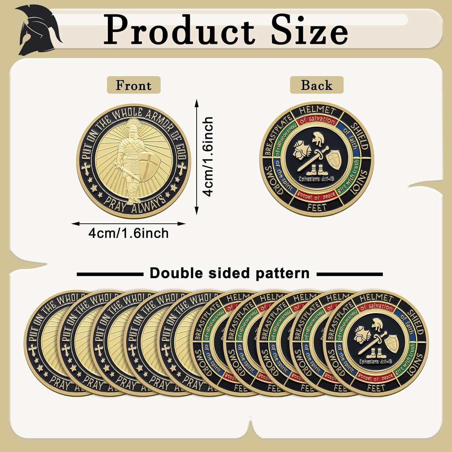 20 Pcs Armor of God Commemorative Coins - Perfect Christian Gifts & Collectibles