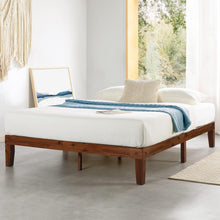 Load image into Gallery viewer, King-Sized Platform Bed Frame - Espresso Finish, Solid Wood, 440 lbs Capacity