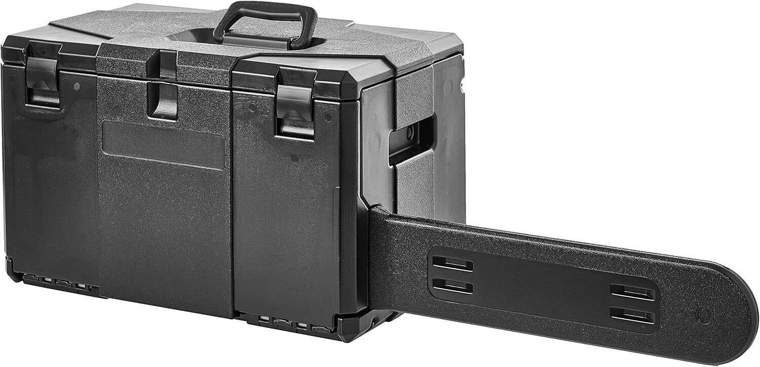 All-In-One Chainsaw Case with Locking Scabbard - Durable Protection in Black