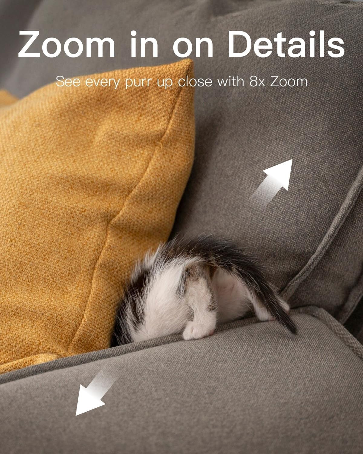 360° Pet Dog and Baby Monitor Cameras - 2-Pack with Night Vision and App Control