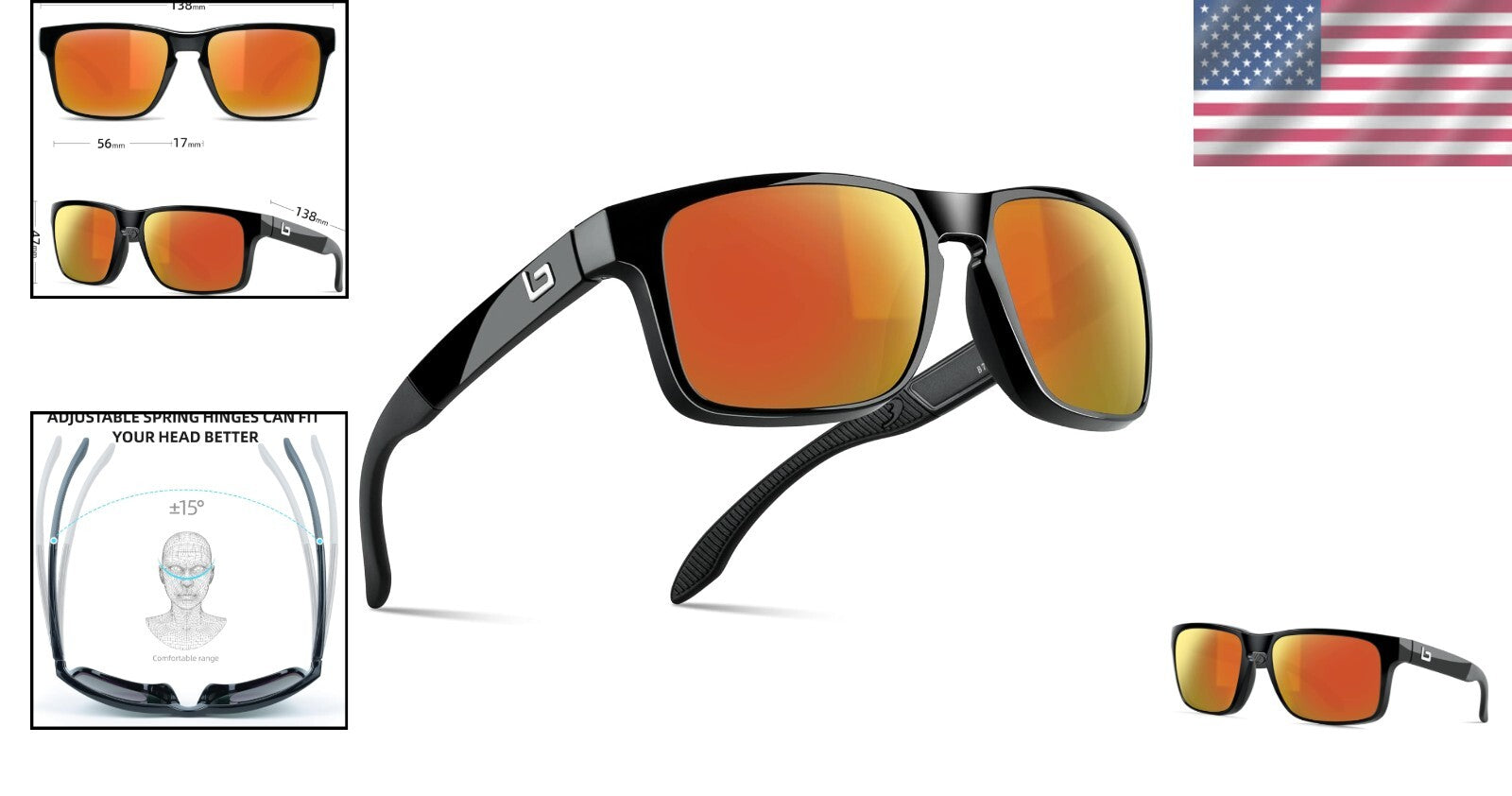 Stylish BNUS Polarized Sunglasses with Non-Varnish Nylon Frame & UV Protection