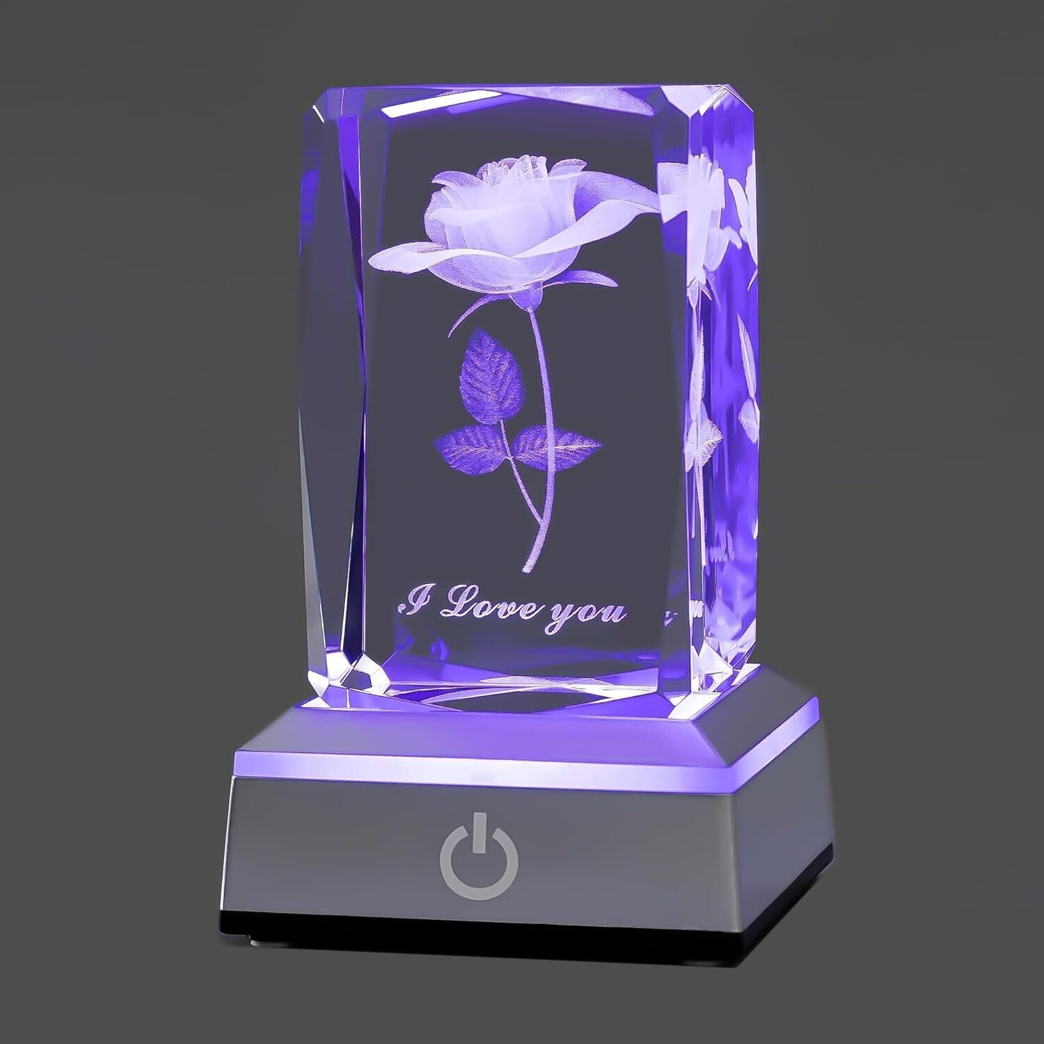 Elegant 3D Laser Engraved Crystal Nightlight - Touch Control, Portable Design