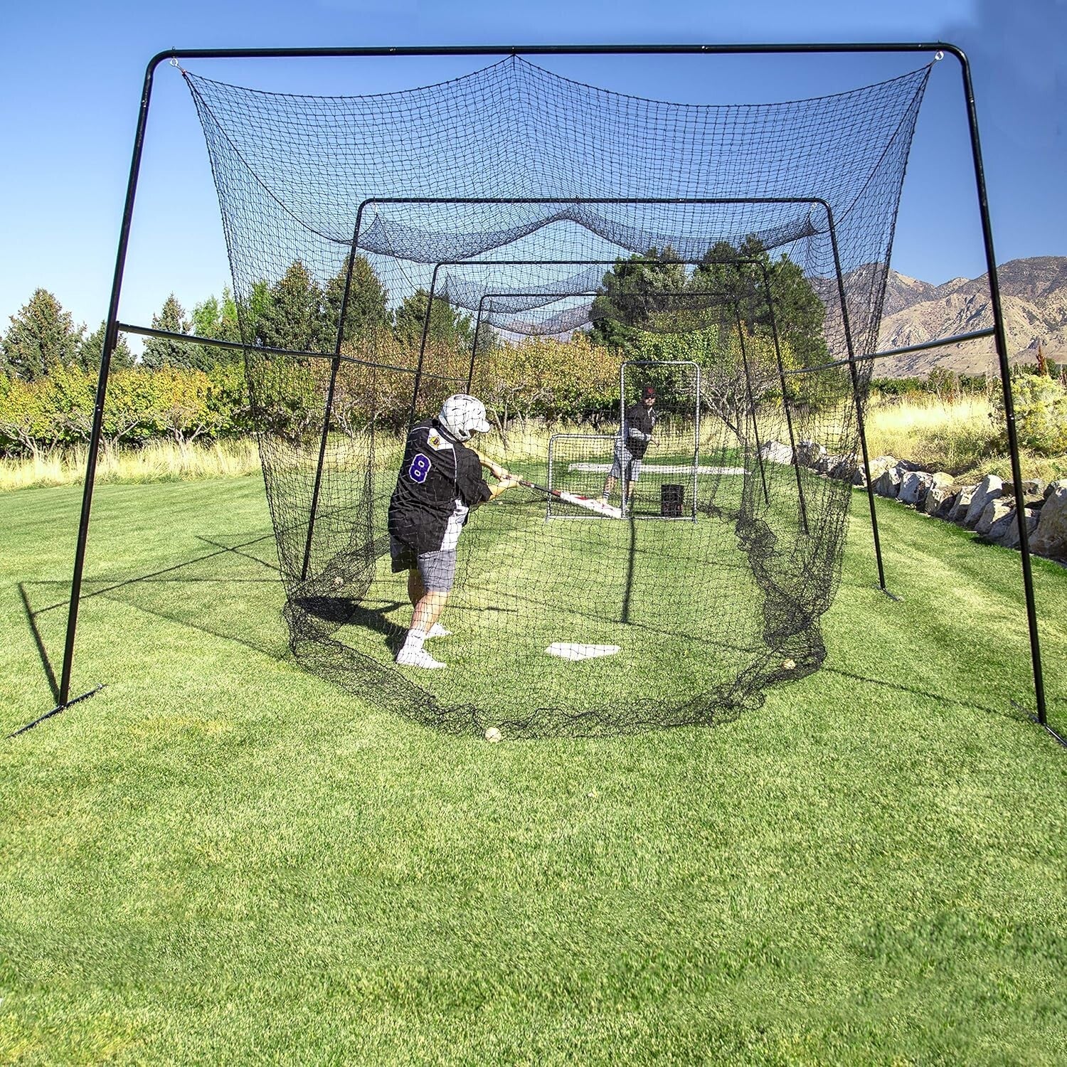 84" Adjustable Baseball & Softball Safety Screen - Ambidextrous, Easy Setup Net