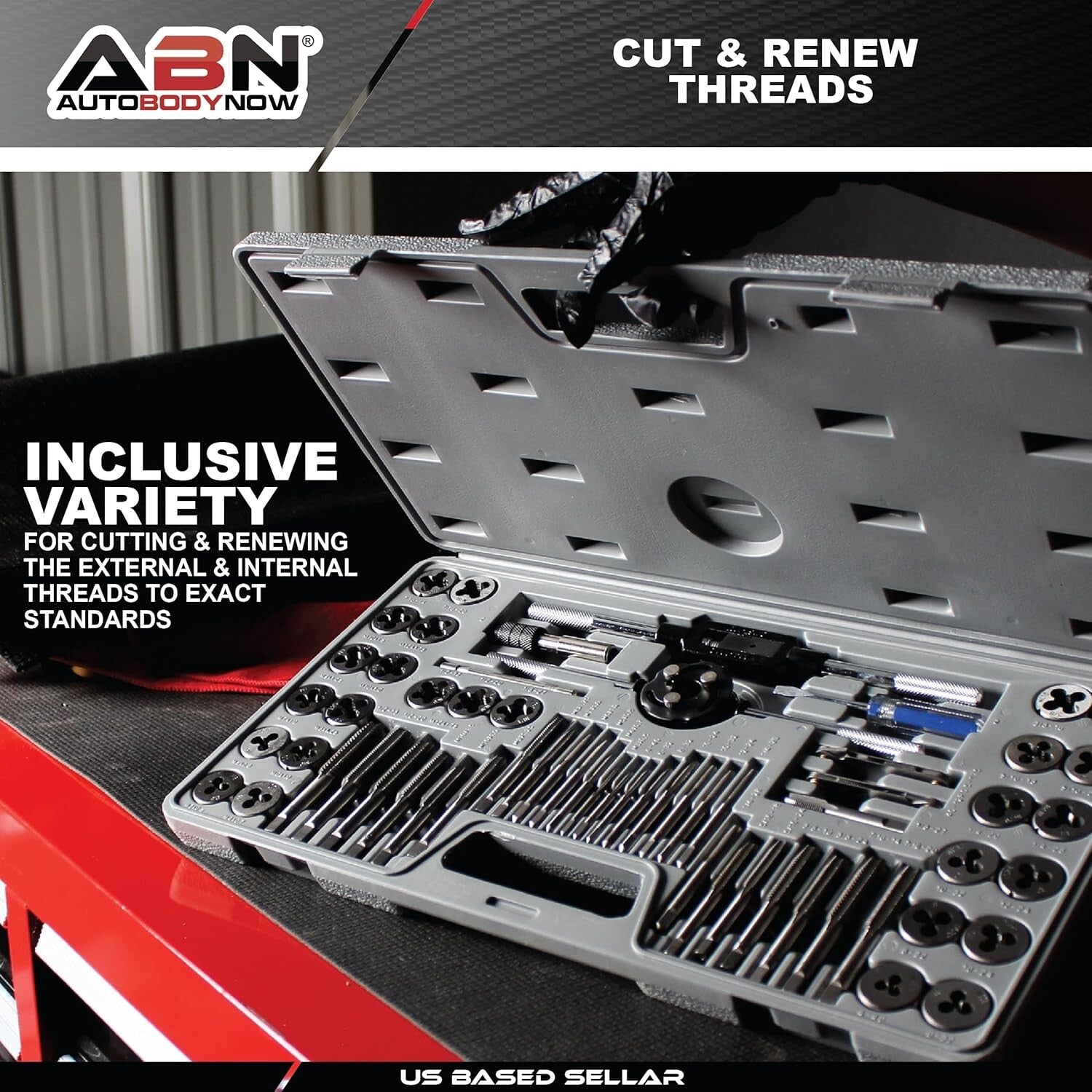 Durable 60-Piece Rethreading Kit for Metric and SAE Threads - Includes Case