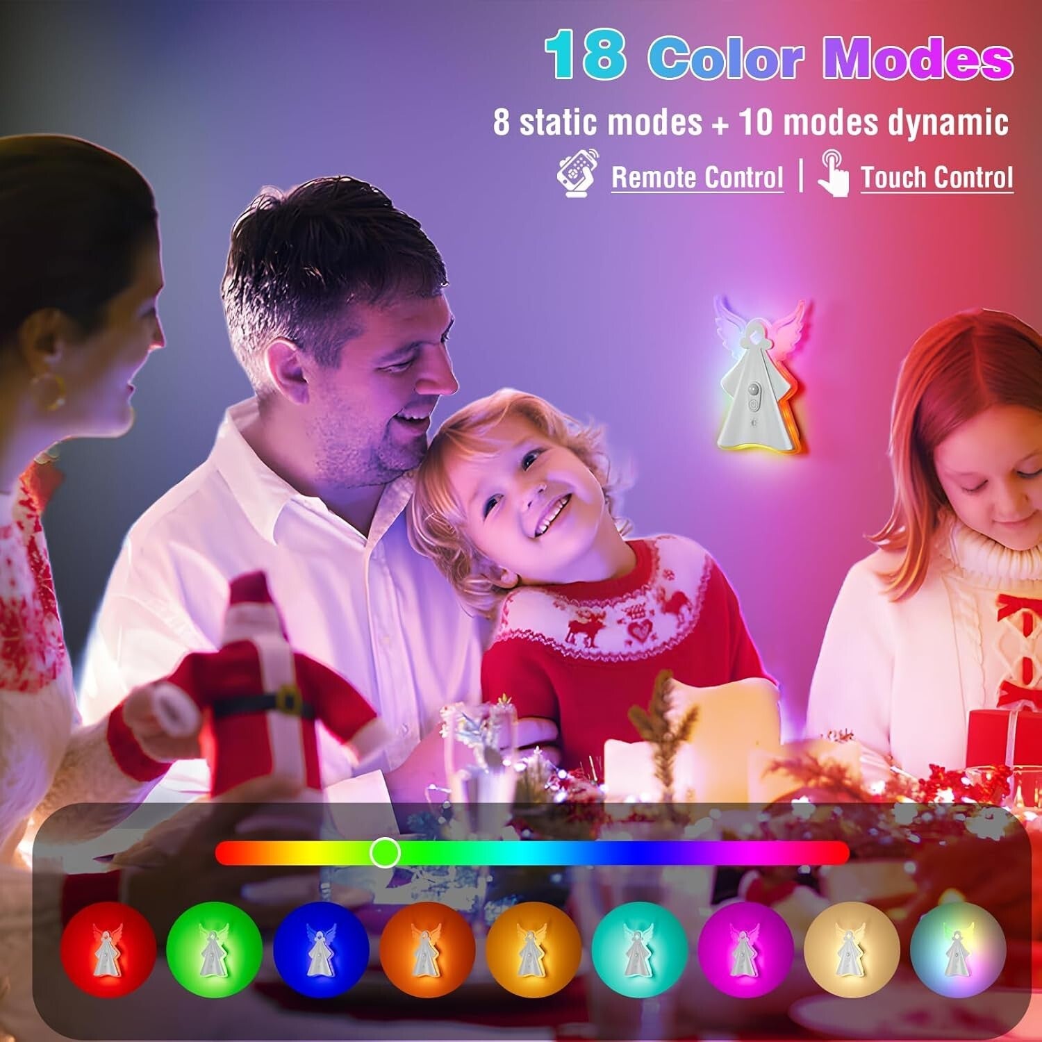 2PCS Touch LED Night Lights - Adjustable Brightness, Remote, Perfect for Gifts