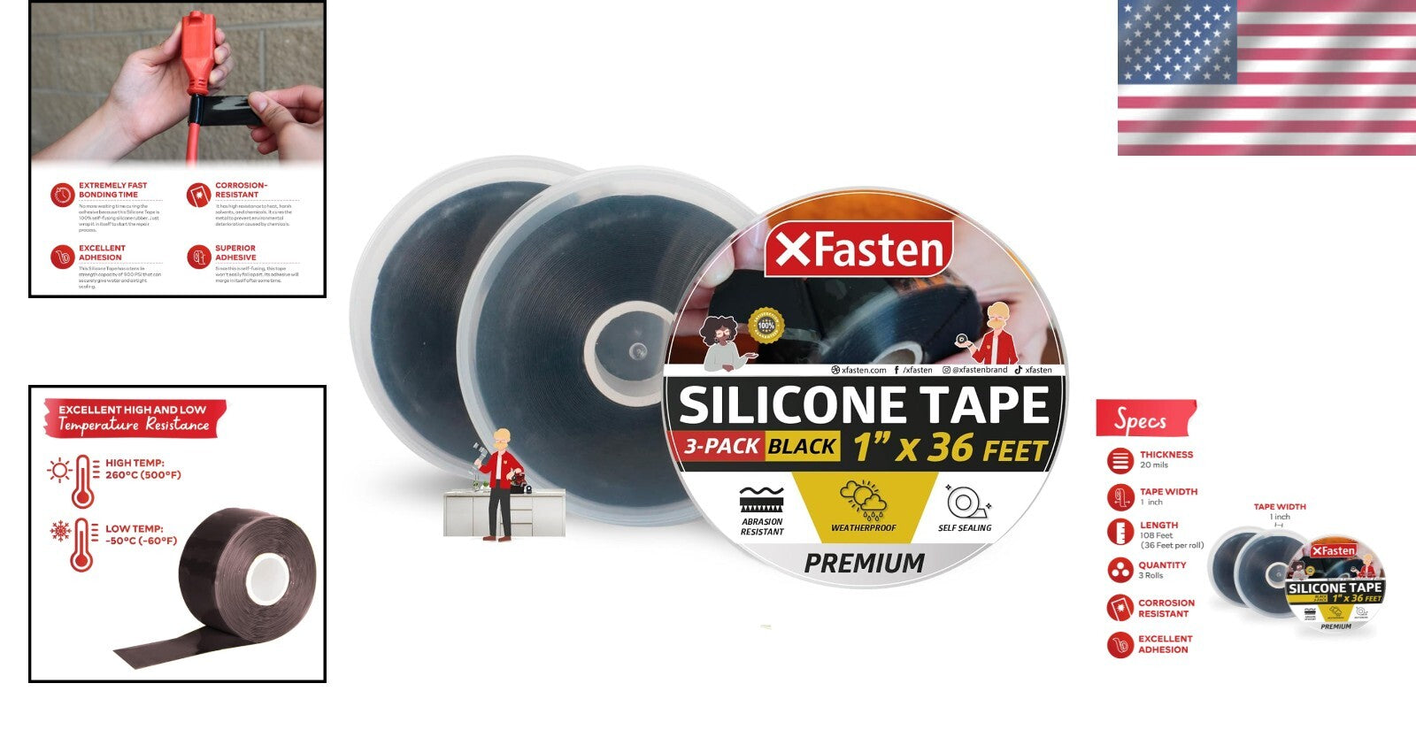 Flexible & Quick-Bonding Waterproof Silicone Tape for Plumbing & Electrical Use